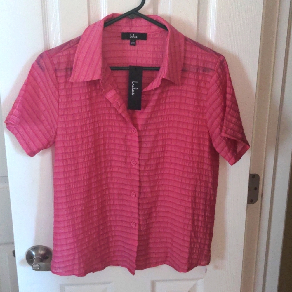 Lulus pink button down
